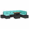 vidaXL Tuin Sofa Set 9 st Zwart poly rattan