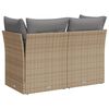 vidaXL Tuinbank 2-zits met kussens poly rattan beige
