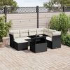 vidaXL 8-delige Loungeset met kussens poly rattan zwart