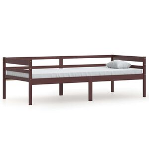 vidaXL Bedframe massief grenenhout donkerbruin 90x200 cm