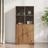 vidaXL Hoge kast met deuren 68x37x142 cm bewerkt hout artisanaal eiken