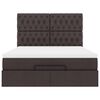 vidaXL Ottoman bed met matras en LED's 140x190cm stof donkerbruin