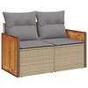 vidaXL 7-delige Loungeset met kussens poly rattan beige