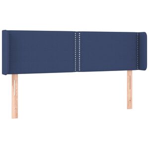 vidaXL Hoofdbord met randen 147x16x78/88 cm stof blauw