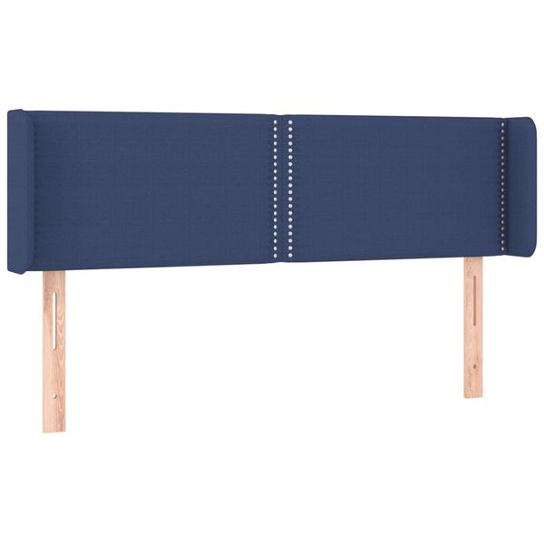 vidaXL Hoofdbord met randen 147x16x78/88 cm stof blauw