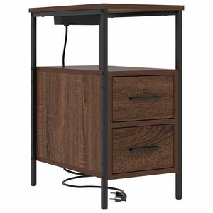 vidaXL Nachtkastje met lade Bruin Eiken 30 x 48 x 61 cm Bewerkt hout