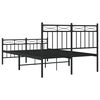 vidaXL Bedframe met hoofd- en voeteneinde metaal zwart 120x190 cm
