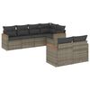 vidaXL 7-delige Loungeset met kussens poly rattan grijs