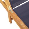 vidaXL Ligbed met tafel massief acaciahout en textileen blauw
