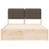 vidaXL Bedframe met Gevoerd Hoofdgedeelte Taupe 140 x 200 cm