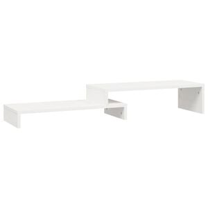 vidaXL Monitorstandaard (52-101)x22x14 cm massief grenenhout wit