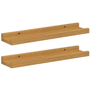 vidaXL Wandplank met plank 2 pcs Beige 40 x 9 x 3 cm Bewerkt hout