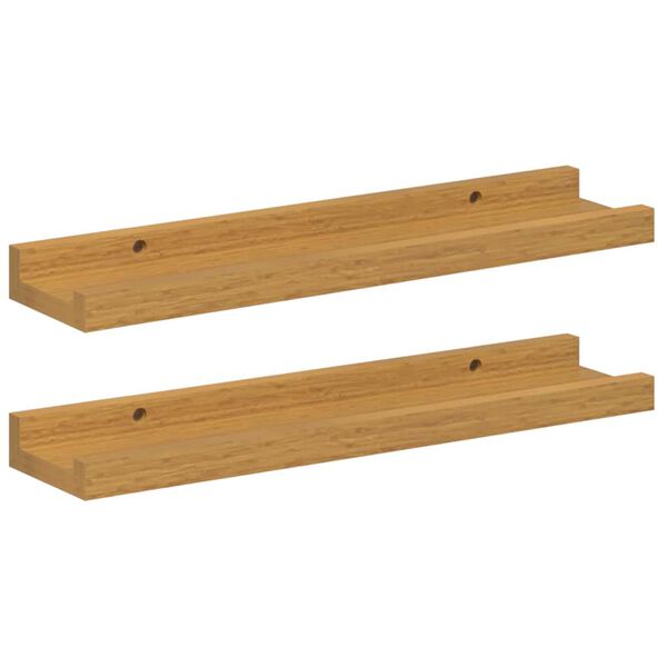 vidaXL Wandplank met plank 2 pcs Beige 40 x 9 x 3 cm Bewerkt hout