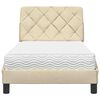 vidaXL Bed met matras stof cr&egrave;mekleurig 90x200 cm
