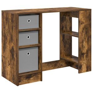 vidaXL Bureau met lade Gerookt eiken 100 x 40 x 75 cm Bewerkt hout