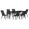 vidaXL Tuin eettafelset 7 pcs Zwart Poedercoating staal