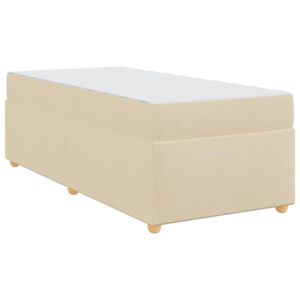 vidaXL Bedframe met matras Cr&egrave;me 80 x 200 cm Stof