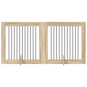 vidaXL Hondenhekje met standaards 2 pcs Sonoma Eiken 100 x 100 cm