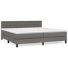 vidaXL Boxspring met matras kunstleer grijs 200x200 cm