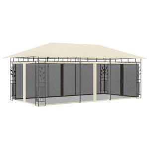 vidaXL Prieel met klamboe 6x3x2,73 m cr&egrave;me