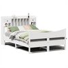 vidaXL Bedframe zonder matras massief grenenhout wit 160x200 cm