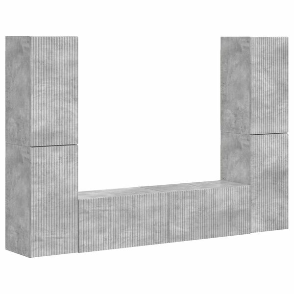 vidaXL Tv-meubelset 6 pcs Beton Grijs Bewerkt hout