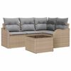 vidaXL Tuin Sofa Set met kussen 5 pcs Beige Poly riet