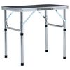 vidaXL Campingtafel inklapbaar 60x45 cm aluminium grijs