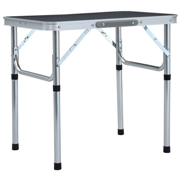 vidaXL Campingtafel inklapbaar 60x45 cm aluminium grijs