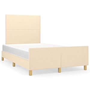 vidaXL Bedframe zonder matras 120x200 cm stof cr&egrave;mekleurig