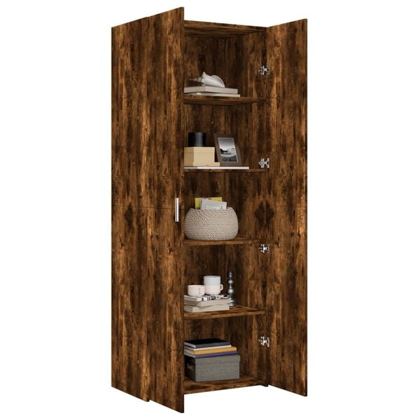 vidaXL Hoge kast 70x42,5x185 cm bewerkt hout gerookt eikenkleurig