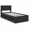 vidaXL Bedframe met hoofdeinde Zwart 90 x 190 cm Bewerkt hout