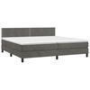 vidaXL Boxspring met matras fluweel donkergrijs 200x200 cm