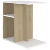 vidaXL Bijzettafel 50x30x50 cm spaanplaat wit en sonoma eikenkleurig