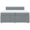 vidaXL Boxspring met matras stof lichtgrijs 200x200 cm