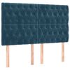 vidaXL Boxspring met matras en LED fluweel donkerblauw 140x200 cm