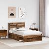 vidaXL Bedframe met hoofdeinde Oudhout 135 x 190 cm Massief grenenhout