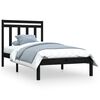 vidaXL Bedframe massief hout zwart 100x200 cm