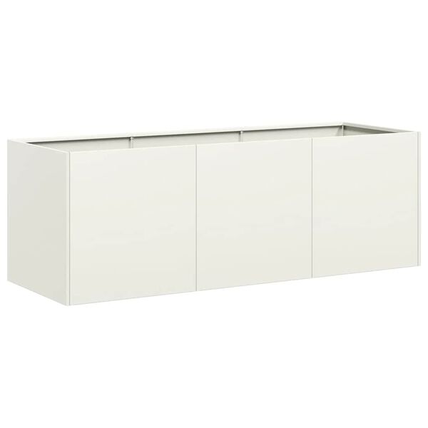 vidaXL Plantenbak 120x40x40 cm koudgewalst staal wit