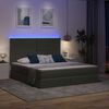 vidaXL Opbergbed met LED met matras Donkergrijs 160 x 200 cm Polyester