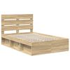 vidaXL Bedframe met hoofdeinde Sonoma 120 x 200 cm Massief grenenhout