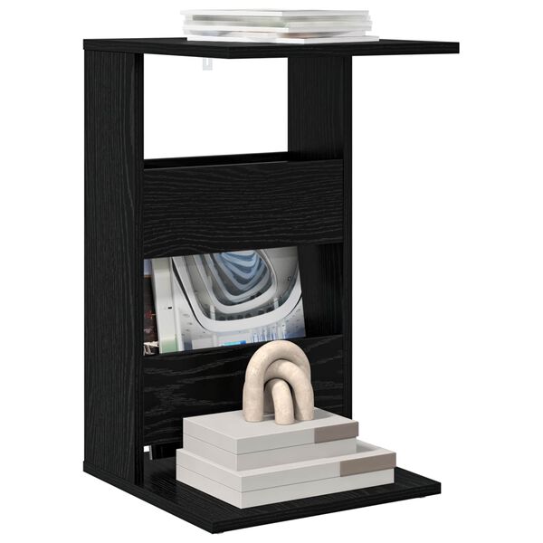 vidaXL Bijzettafel Zwart Eiken 40 x 35 x 60,5 cm Bewerkt hout