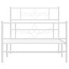 vidaXL Bedframe met hoofd- en voeteneinde metaal wit 100x200 cm