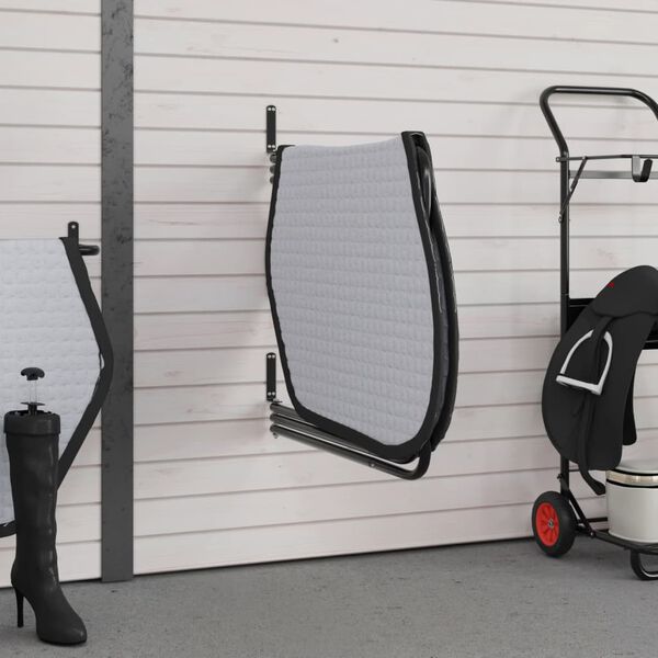 vidaXL Zadeldekrek met 3 stangen ijzer zwart