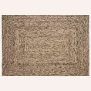 vidaXL Gebied Tapijt Naturel en Zwart 160 x 230 cm Jute