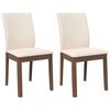 vidaXL Eetkamerstoelen met kussens 2 st massief hout rubber bruin