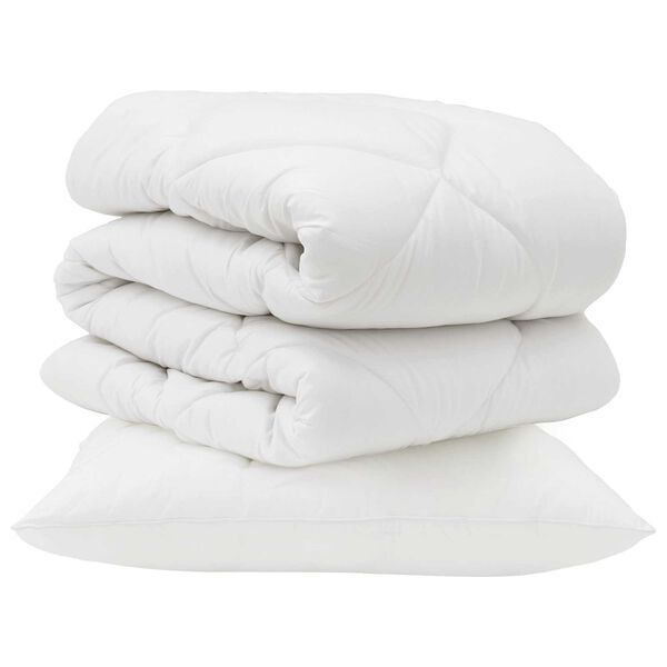 vidaXL Dekbed met kussen 2 pcs Wit Microvezel