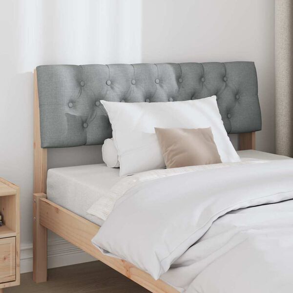 vidaXL Gestoffeerd hoofdbord Lichtgrijs 100 cm Massief grenenhout