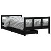 vidaXL Kinderbedframe met lades 90x190 cm massief grenenhout zwart