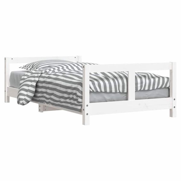 vidaXL Kinderbedframe 80x160 cm massief grenenhout wit